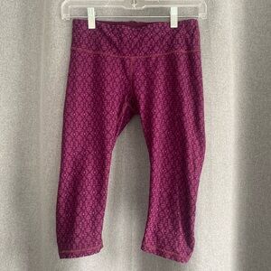 PrAna Women's Purple Patterned Capri Leggings XS